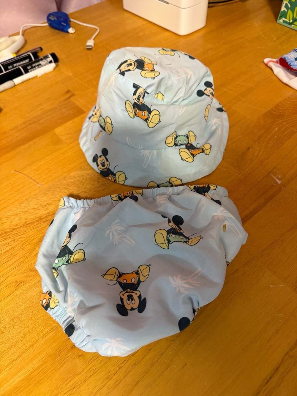 Disney Mickey Mouse and Friends trunks and Reversible Sun Hat Set